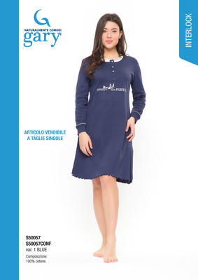 CAMICIA NOTTE DONNA M/L S50057 Ingrosso Intimo Tellini S.r.l.